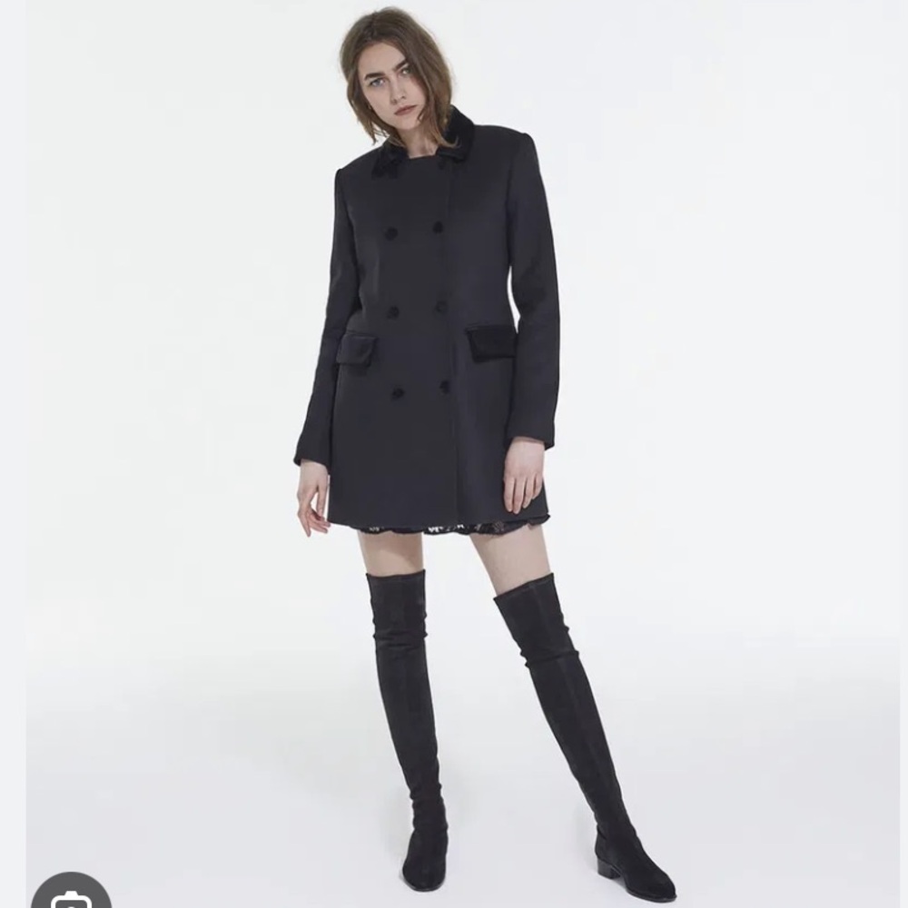 NWT The Kooples Cashmere and Wool Velvet Button double breasted Jacket Coat